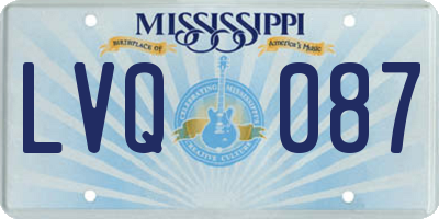 MS license plate LVQ087