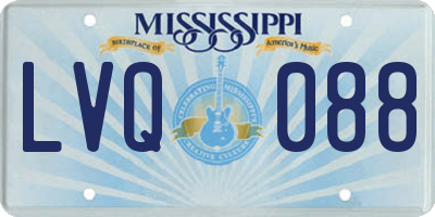 MS license plate LVQ088