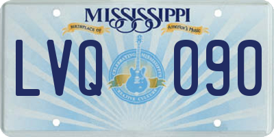 MS license plate LVQ090