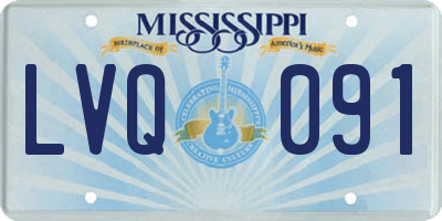 MS license plate LVQ091