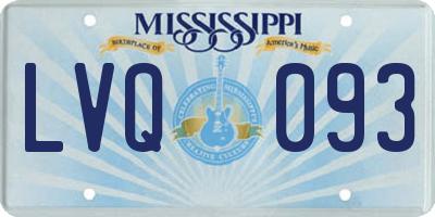 MS license plate LVQ093