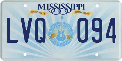 MS license plate LVQ094