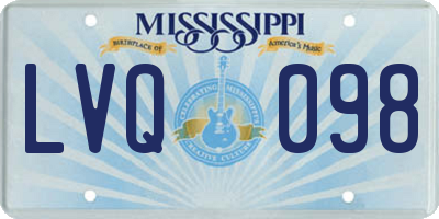 MS license plate LVQ098
