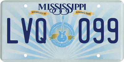 MS license plate LVQ099