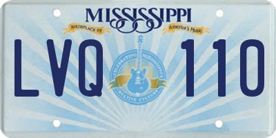 MS license plate LVQ110