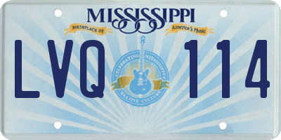 MS license plate LVQ114