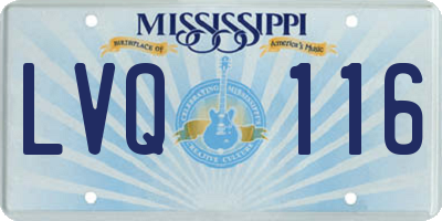 MS license plate LVQ116