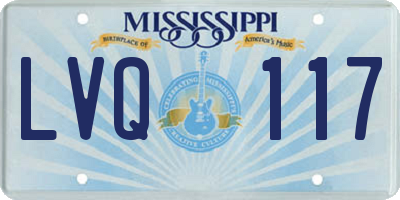 MS license plate LVQ117