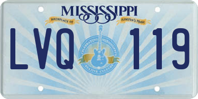 MS license plate LVQ119