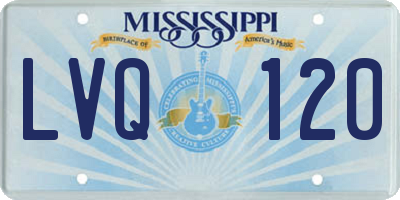 MS license plate LVQ120