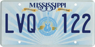 MS license plate LVQ122