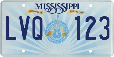 MS license plate LVQ123