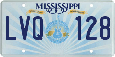 MS license plate LVQ128