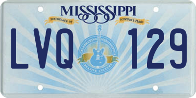 MS license plate LVQ129