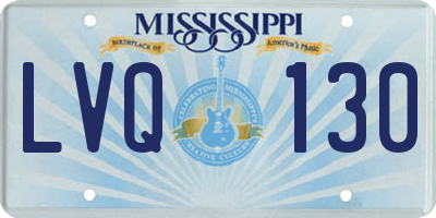 MS license plate LVQ130