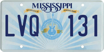 MS license plate LVQ131
