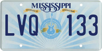 MS license plate LVQ133