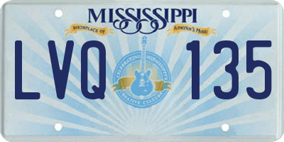 MS license plate LVQ135