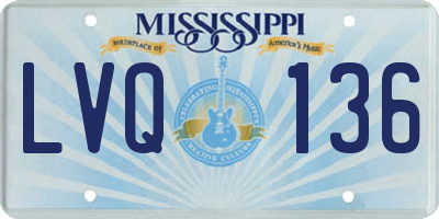 MS license plate LVQ136