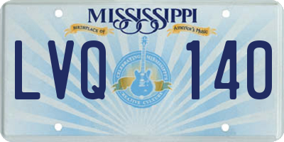 MS license plate LVQ140