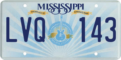 MS license plate LVQ143