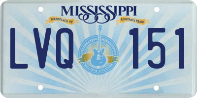 MS license plate LVQ151