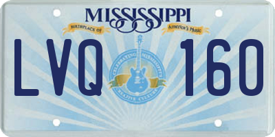 MS license plate LVQ160