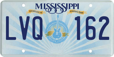 MS license plate LVQ162