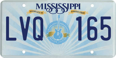 MS license plate LVQ165