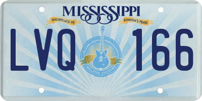 MS license plate LVQ166
