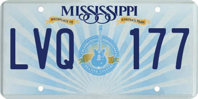 MS license plate LVQ177