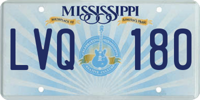 MS license plate LVQ180
