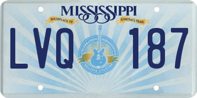 MS license plate LVQ187