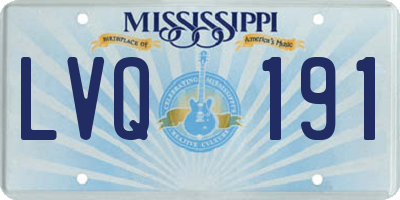 MS license plate LVQ191
