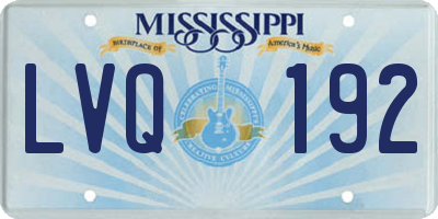 MS license plate LVQ192