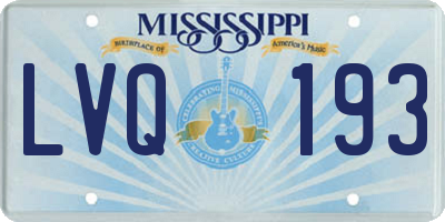 MS license plate LVQ193