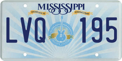 MS license plate LVQ195