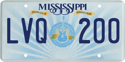 MS license plate LVQ200