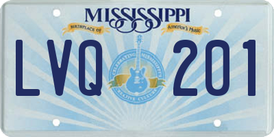 MS license plate LVQ201