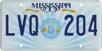 MS license plate LVQ204