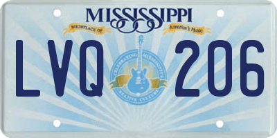 MS license plate LVQ206