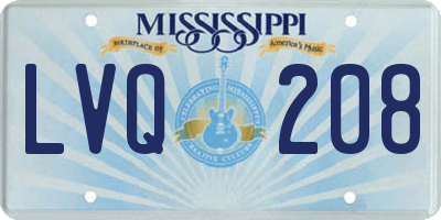 MS license plate LVQ208