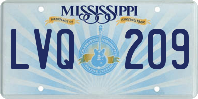 MS license plate LVQ209