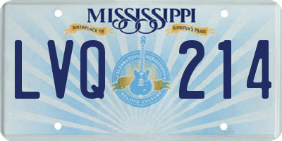 MS license plate LVQ214