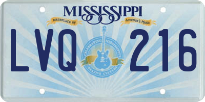 MS license plate LVQ216