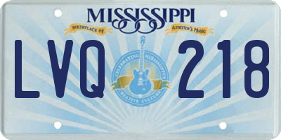MS license plate LVQ218