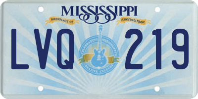 MS license plate LVQ219