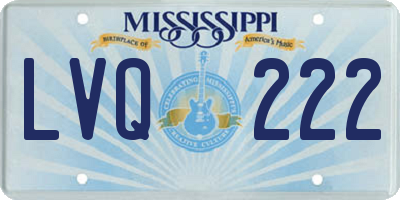 MS license plate LVQ222