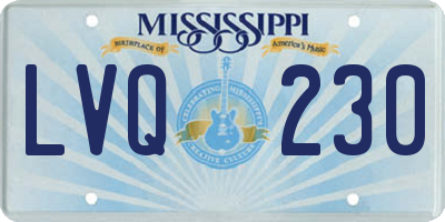 MS license plate LVQ230