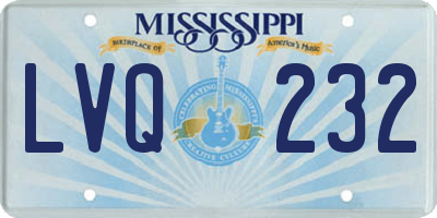 MS license plate LVQ232